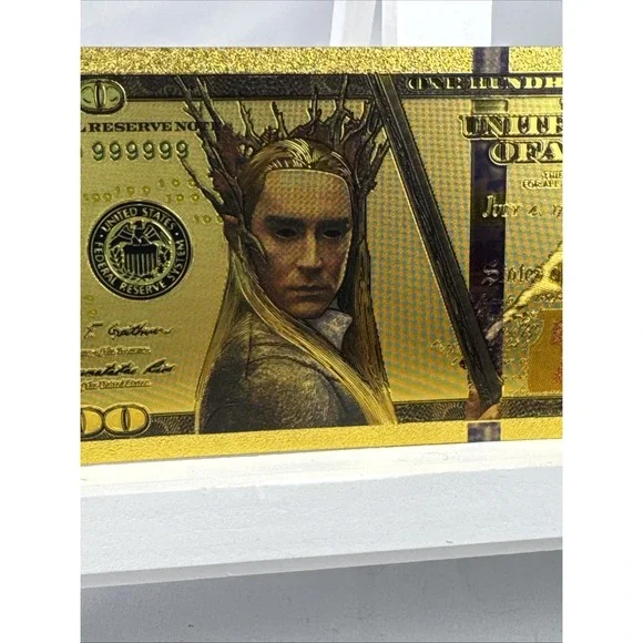 14 PCS Gold Foil $100 Lord of the Rings Collectible Dollar Bill Banknote Set COA